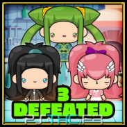 3 characters defeated